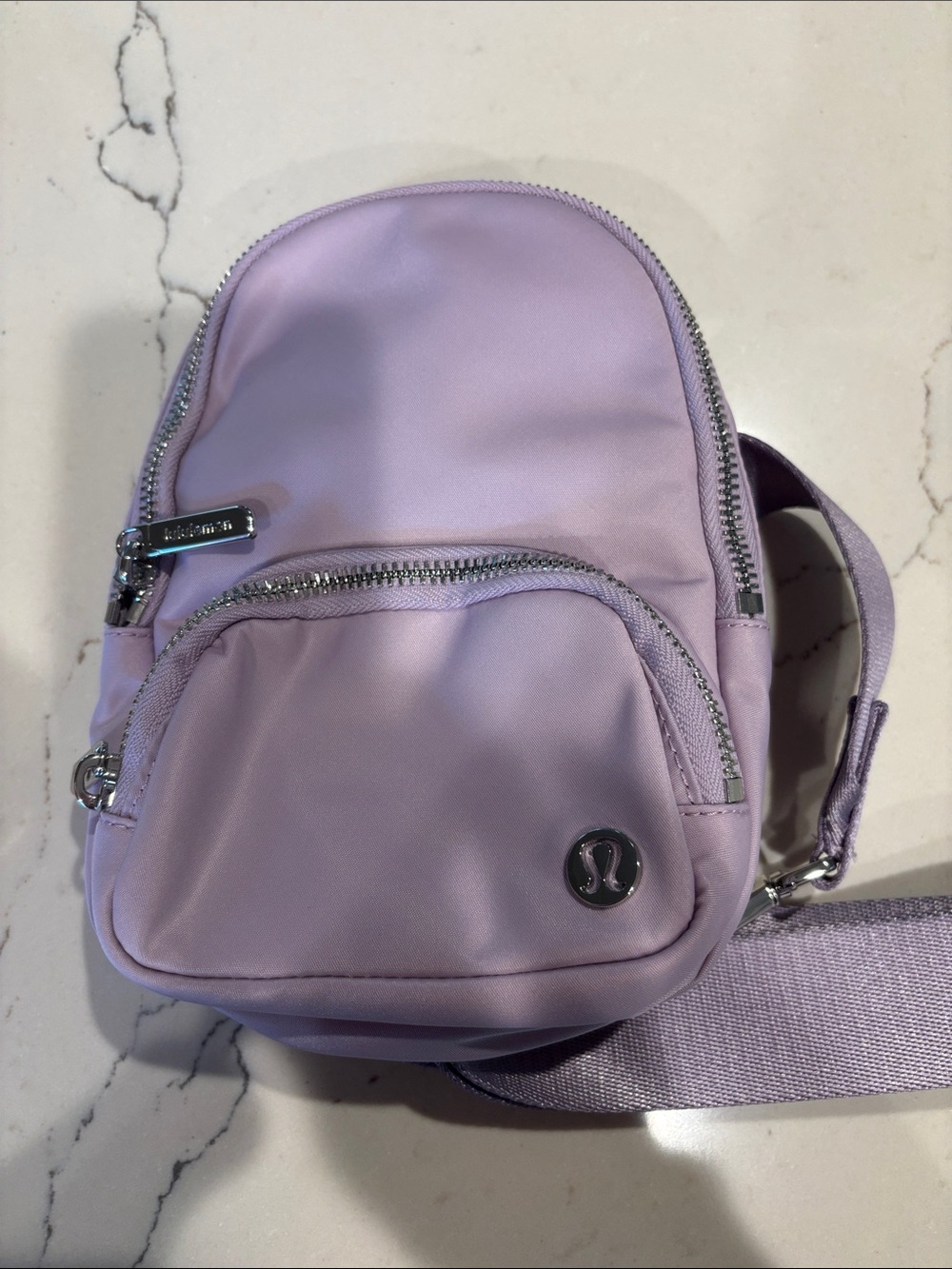 Lululemon Everywhere Crossbody Bag in Lilac Play w/ Silver Hardware 2L, NWT RARE